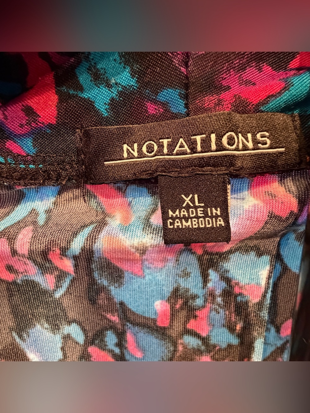 Notations Women’s Short Sleeve Front Wrap Abstract Print Modesty Insert size XL - Picture 5 of 6
